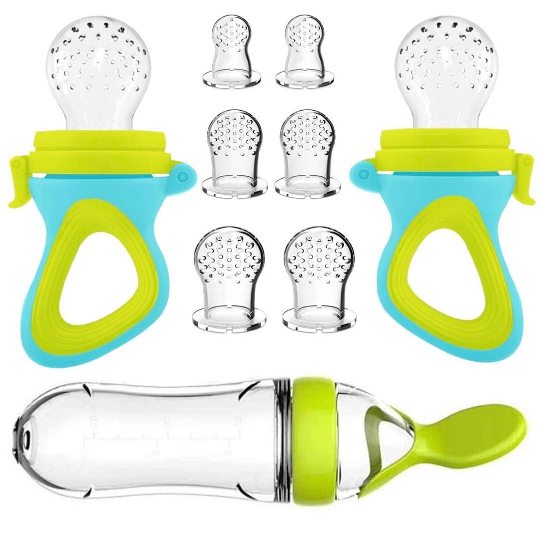 Baby Food Dispensing Spoon - Squeezing Feeding Bottle Cup Silicone Newborn
