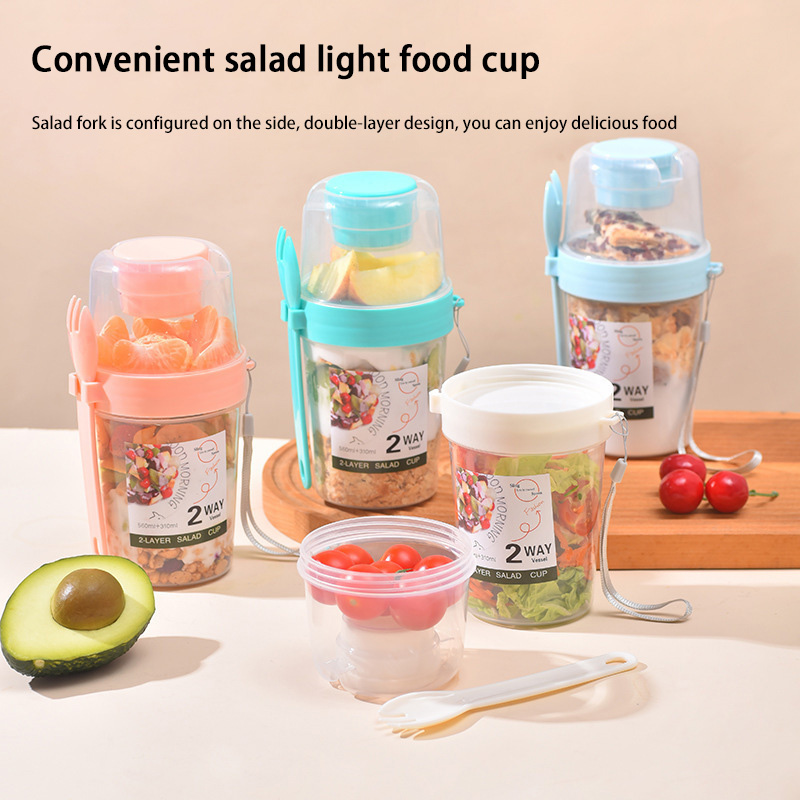 Baby Food Oatmeal - Portable Breakfast Salad Cup With Lid