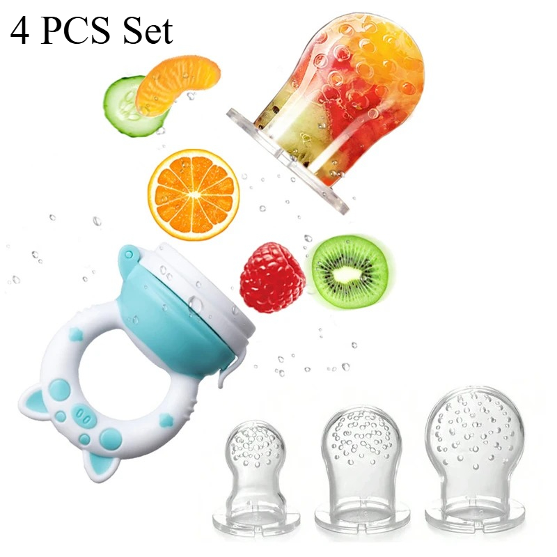 Baby Food Dispensing Spoon - 4pcs/set Silicone Fruit & Vegetable Feeder