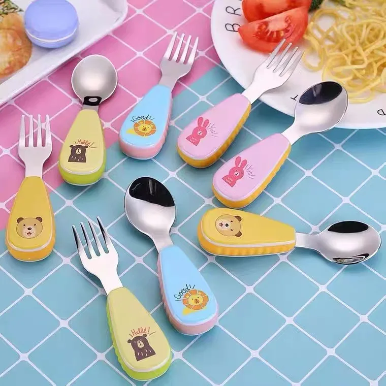 Baby Food In Japan - 1 Set Creative Stainless Steel Cartoon