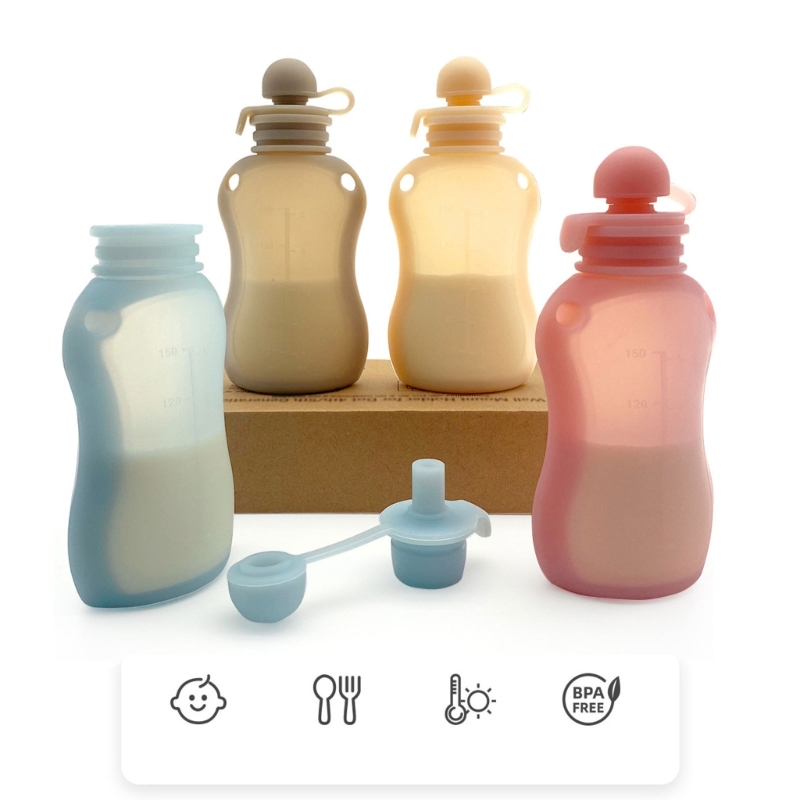 Baby Food Pouches 1 Year Old - BPA Free Silicone Baby Food Pouch
