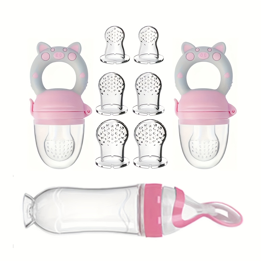 Baby Food Dispensing Spoon - 9pcs Feeding Cutlery:1 Silicone Feeding Bottle