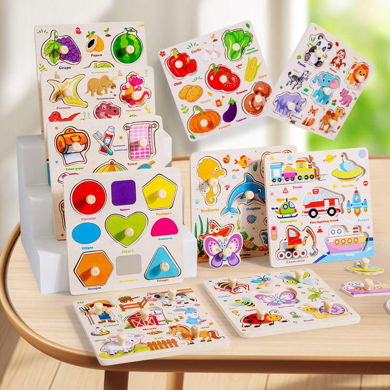 Montessori Wooden Puzzles Toys - Baby Food Eat ulasan dan harga