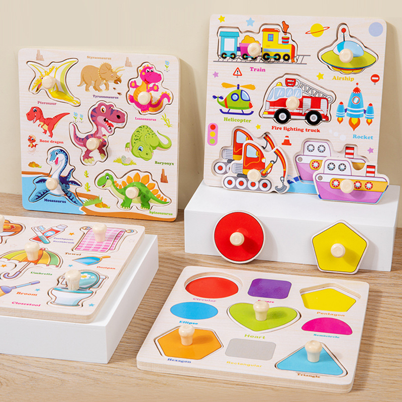 Montessori Wooden Puzzles Toys - Baby Food Eat ulasan dan harga
