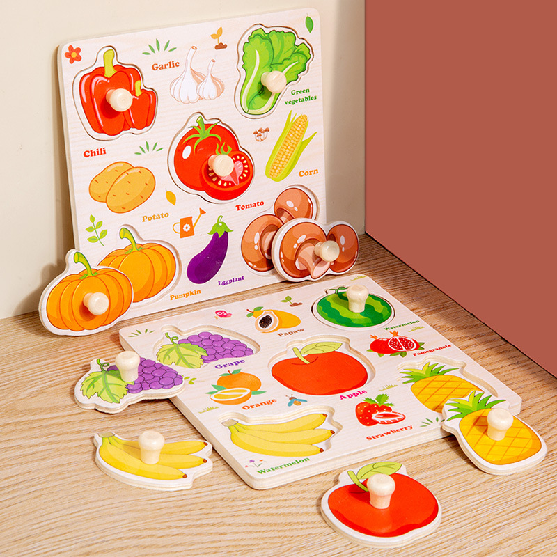Montessori Wooden Puzzles Toys - Baby Food Eat ulasan dan harga
