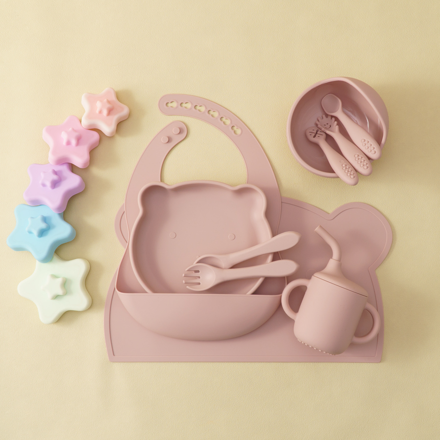 8PCS Silicone Baby Feeding Set - Baby Food Dinner ulasan dan harga