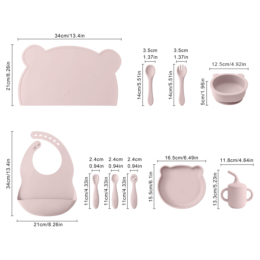 8PCS Silicone Baby Feeding Set - Baby Food Dinner ulasan dan harga