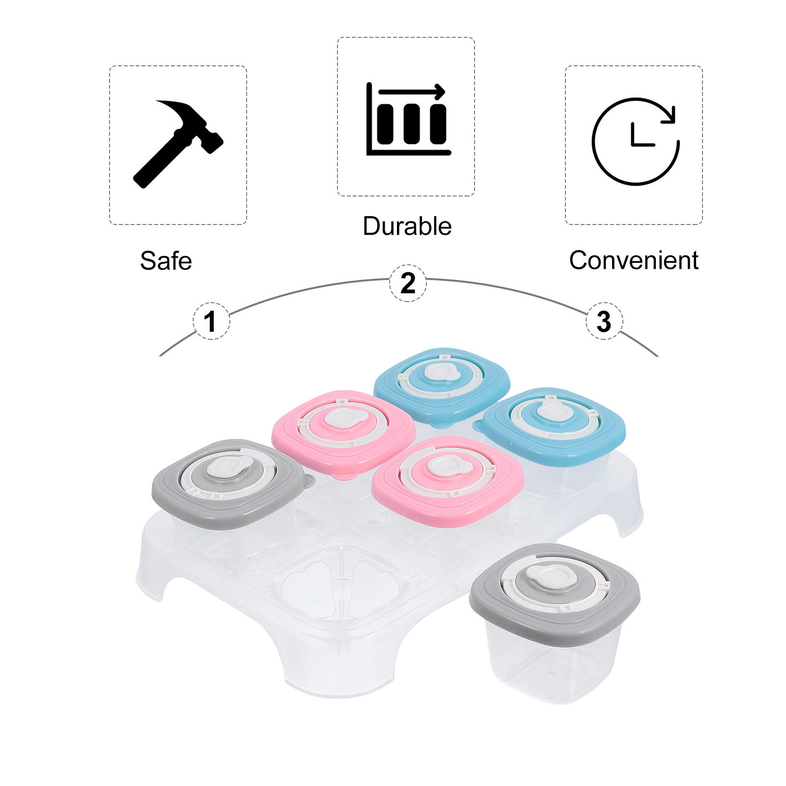 1Set Baby Blocks Food Storage  - Baby Food Organizer ulasan dan harga