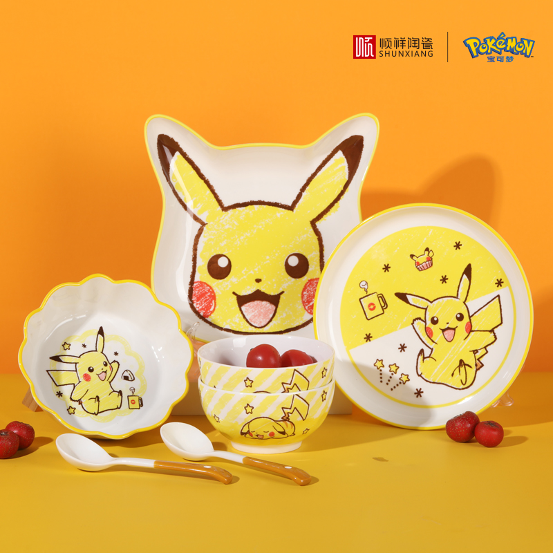 SHUNXIANG Pokémon Ceramic Tabl - Baby Food Dinner ulasan dan harga