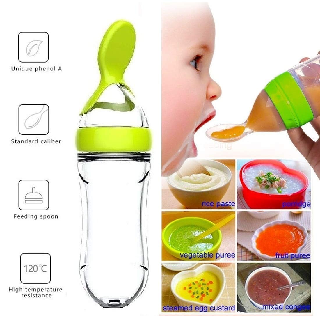 Squeezing Feeding Bottle Cup S - Baby Food Dispensing Spoon ulasan dan harga