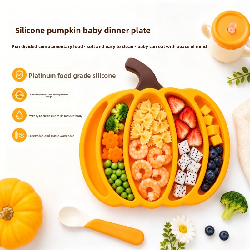 Pumpkin Silicone Baby Divided  - Baby Food Dinner ulasan dan harga