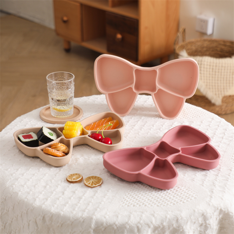 Baby Silicone Dining Plate Bow - Baby Food Dinner ulasan dan harga