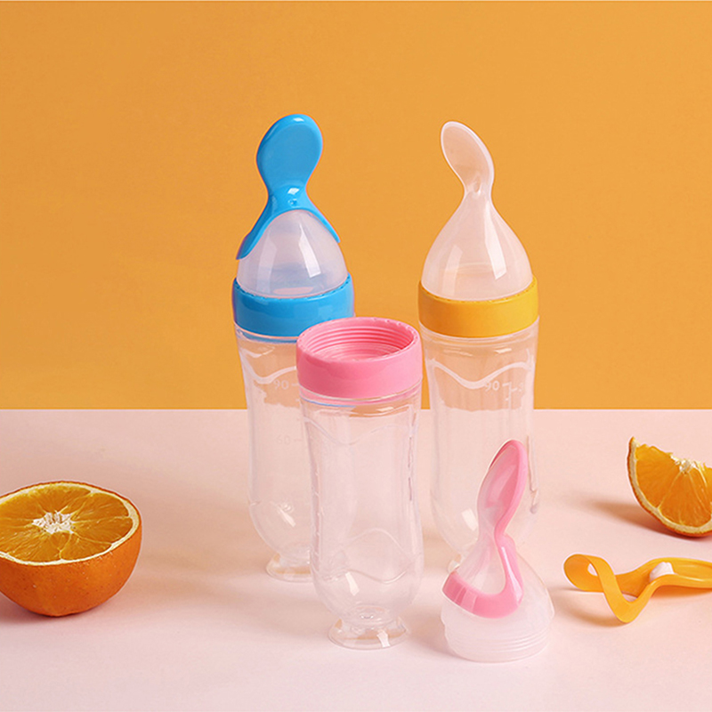 Squeezing Feeding Bottle Silic - Baby Food Dispensing Spoon ulasan dan harga