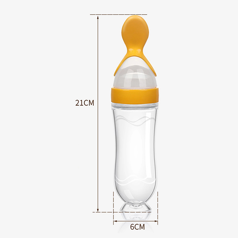 Squeezing Feeding Bottle Silic - Baby Food Dispensing Spoon ulasan dan harga