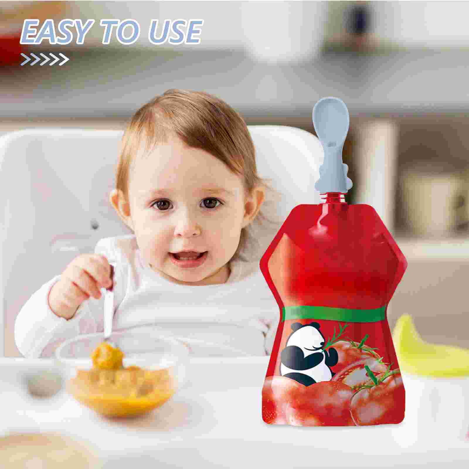 4 Pcs Baby Bag Spoon Set Spoon - Baby Food Pouches 1 Year Old ulasan dan harga