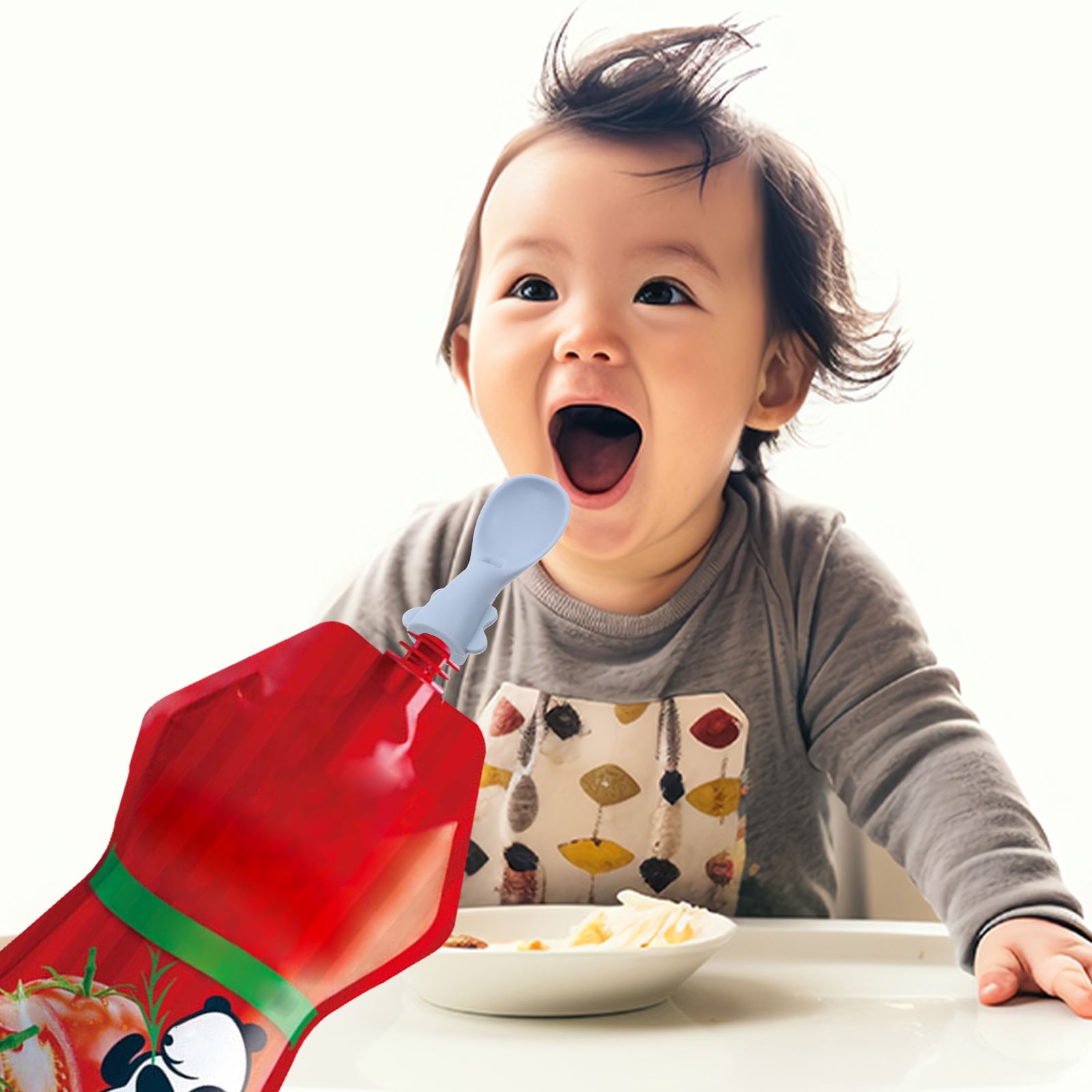 4 Pcs Baby Bag Spoon Set Spoon - Baby Food Pouches 1 Year Old ulasan dan harga