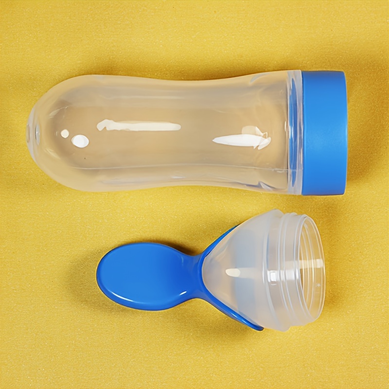 Baby Feeding Silicone Bottle w - Baby Food Dispensing Spoon ulasan dan harga