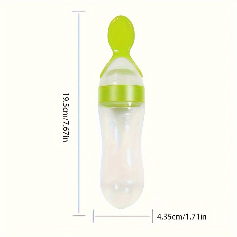 Baby Feeding Silicone Bottle w - Baby Food Dispensing Spoon ulasan dan harga