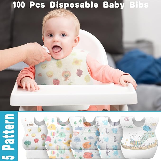 100Pcs Disposable Baby Bibs In - Baby Food For Travelling ulasan dan harga