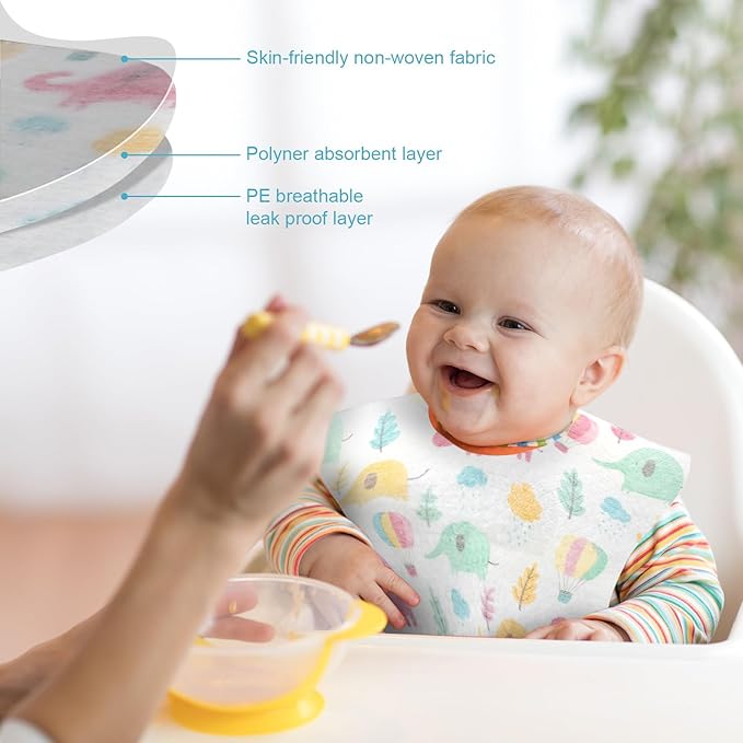 100Pcs Disposable Baby Bibs In - Baby Food For Travelling ulasan dan harga