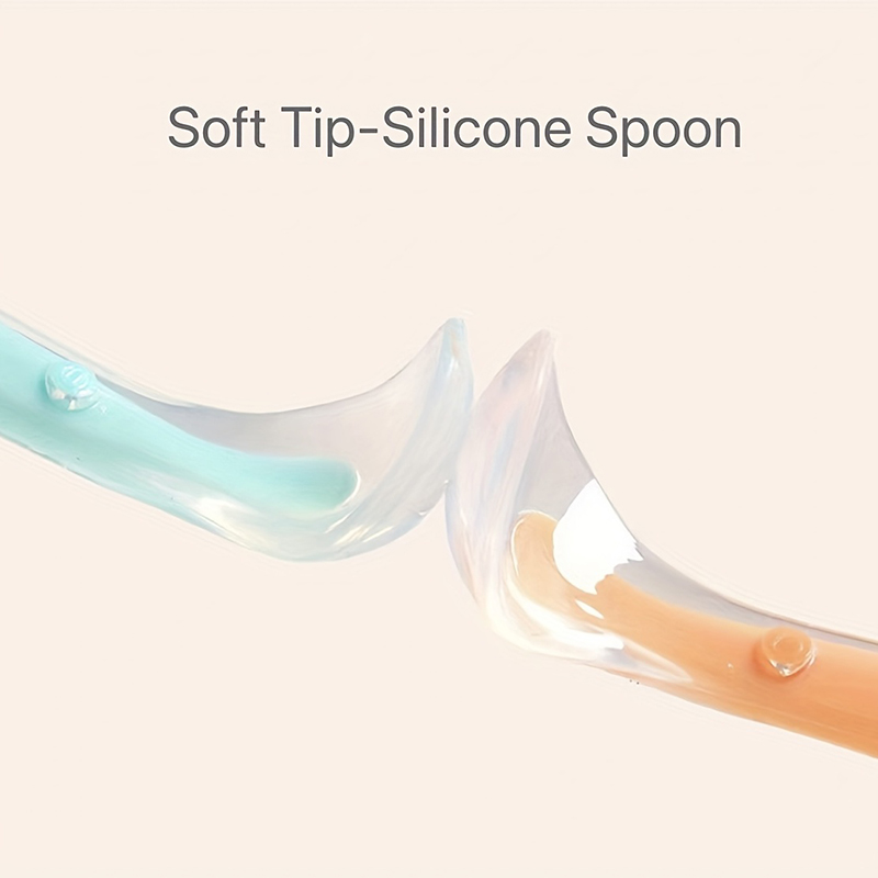 1/2pcs Soft Tip Baby Silicone  - Baby Food Dispensing Spoon ulasan dan harga