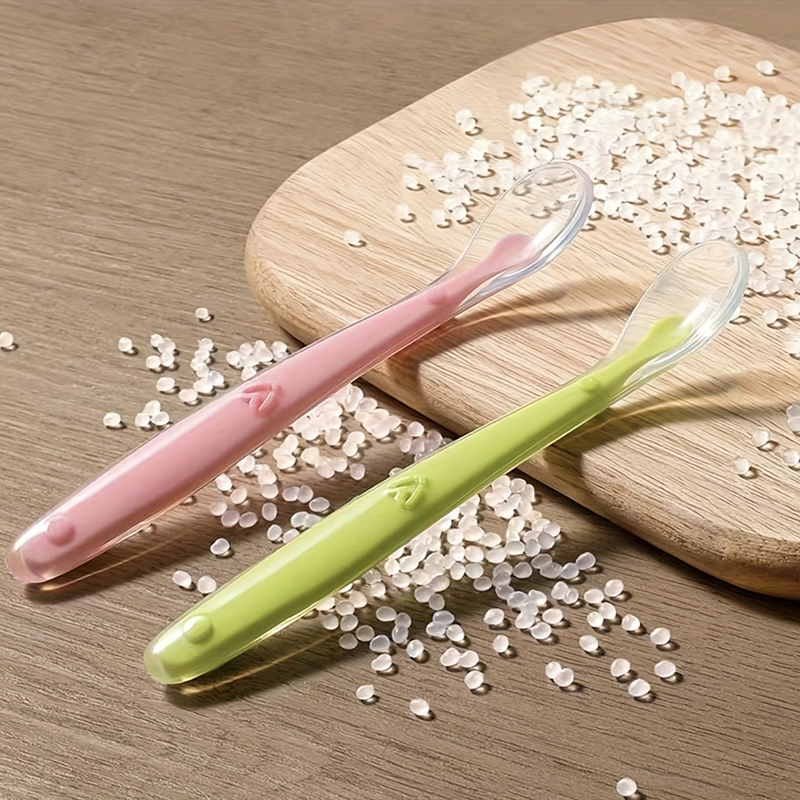 1/2pcs Soft Tip Baby Silicone  - Baby Food Dispensing Spoon ulasan dan harga