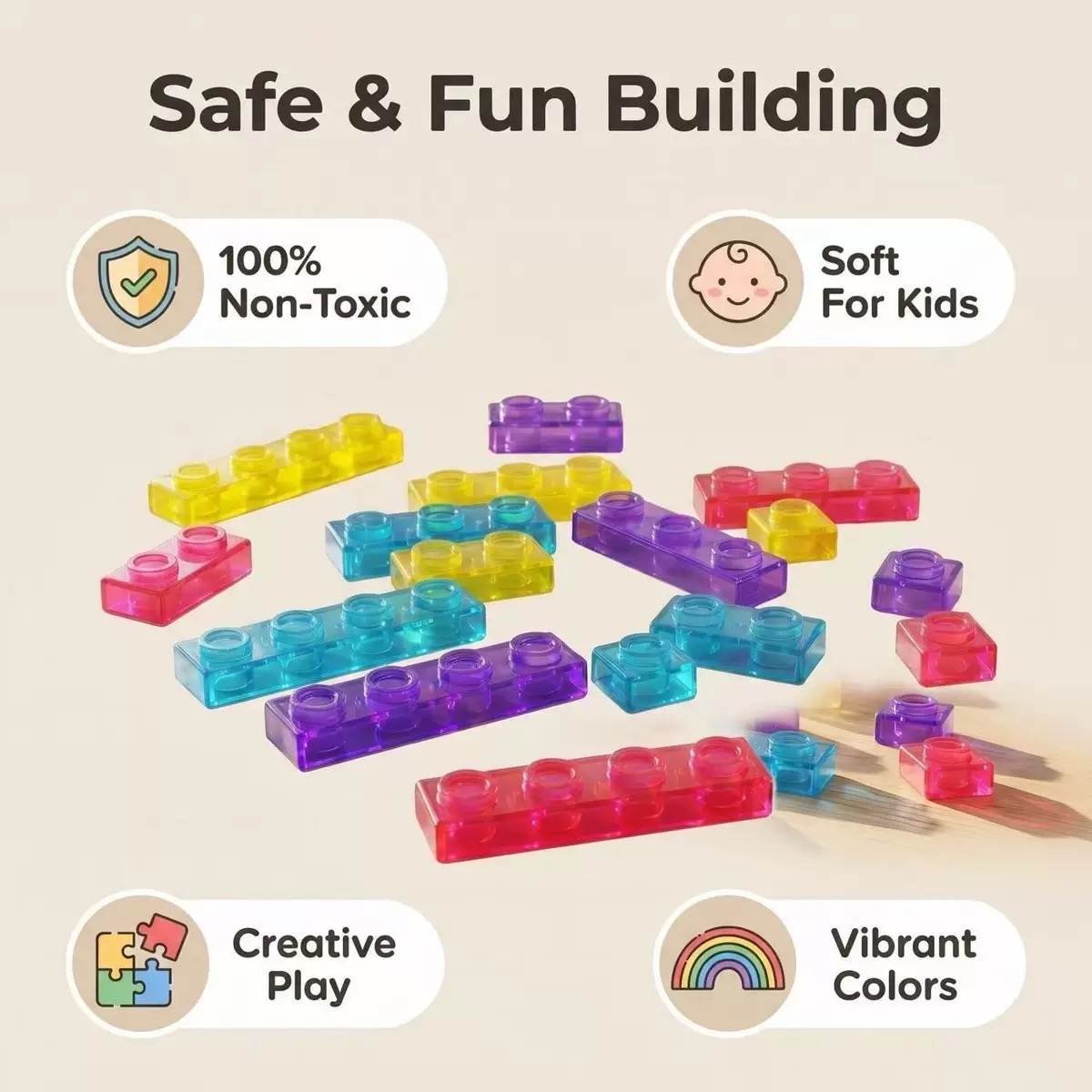 40PCS Magic Gummy Bloc Soft Bu - Baby Food Toy ulasan dan harga