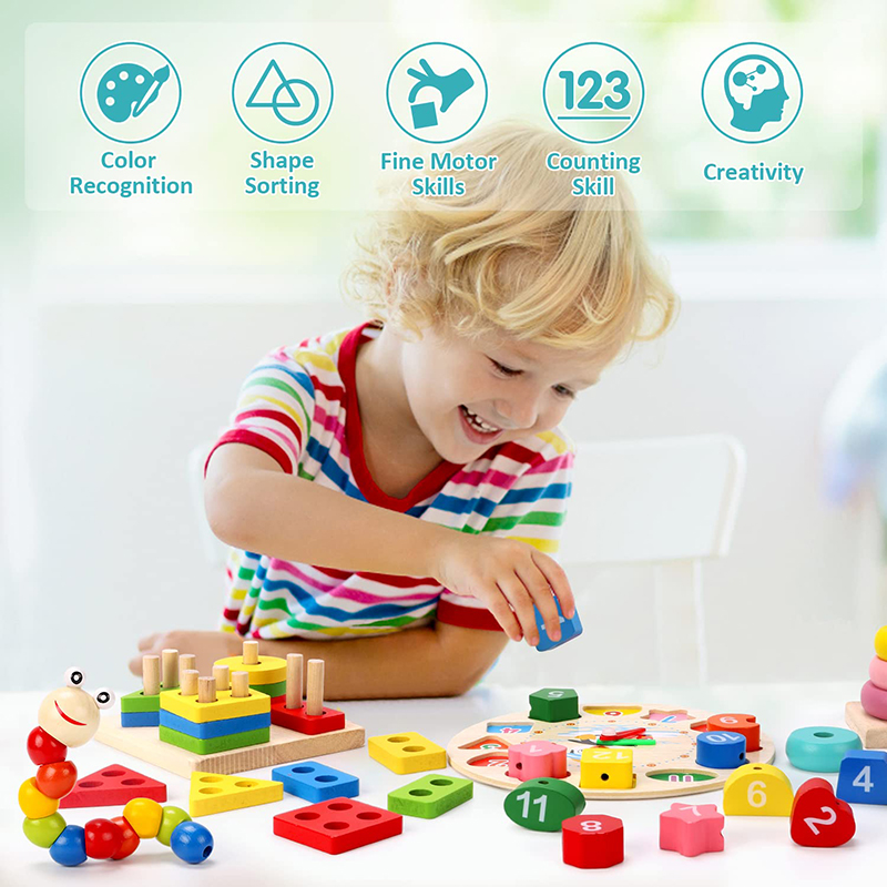 5-6pcs/set Montessori Wooden T - Baby Food Eat ulasan dan harga