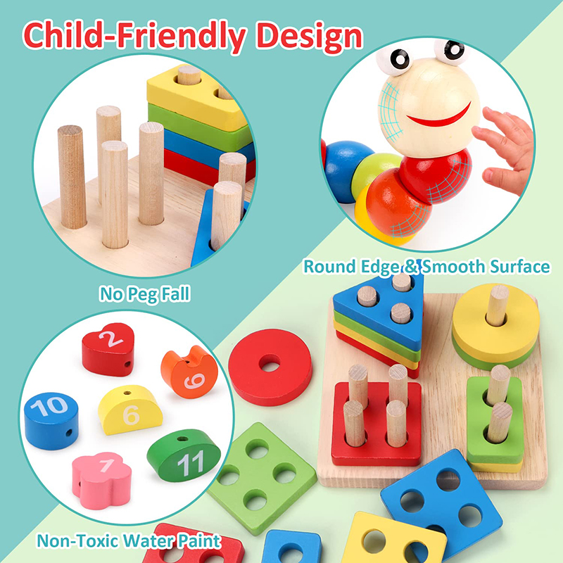 5-6pcs/set Montessori Wooden T - Baby Food Eat ulasan dan harga