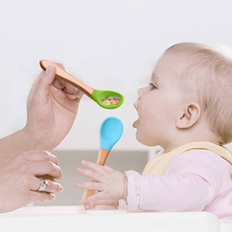 2Pcs/Set Baby Silicone Spoon F - Baby Food Dispensing Spoon ulasan dan harga