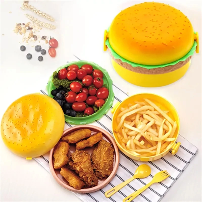 Hamburger Lunch Box Double Tie - Baby Food Organizer ulasan dan harga