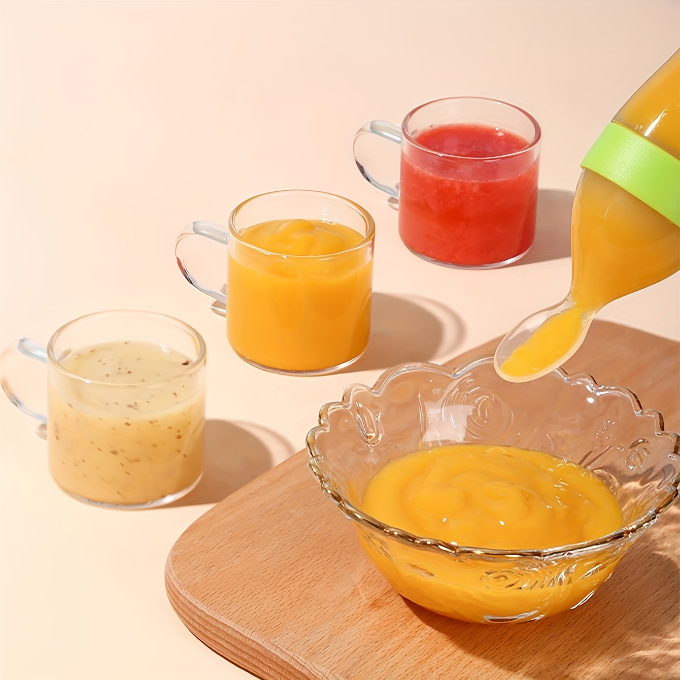 9pcs Feeding Cutlery:1 Silicon - Baby Food Dispensing Spoon ulasan dan harga