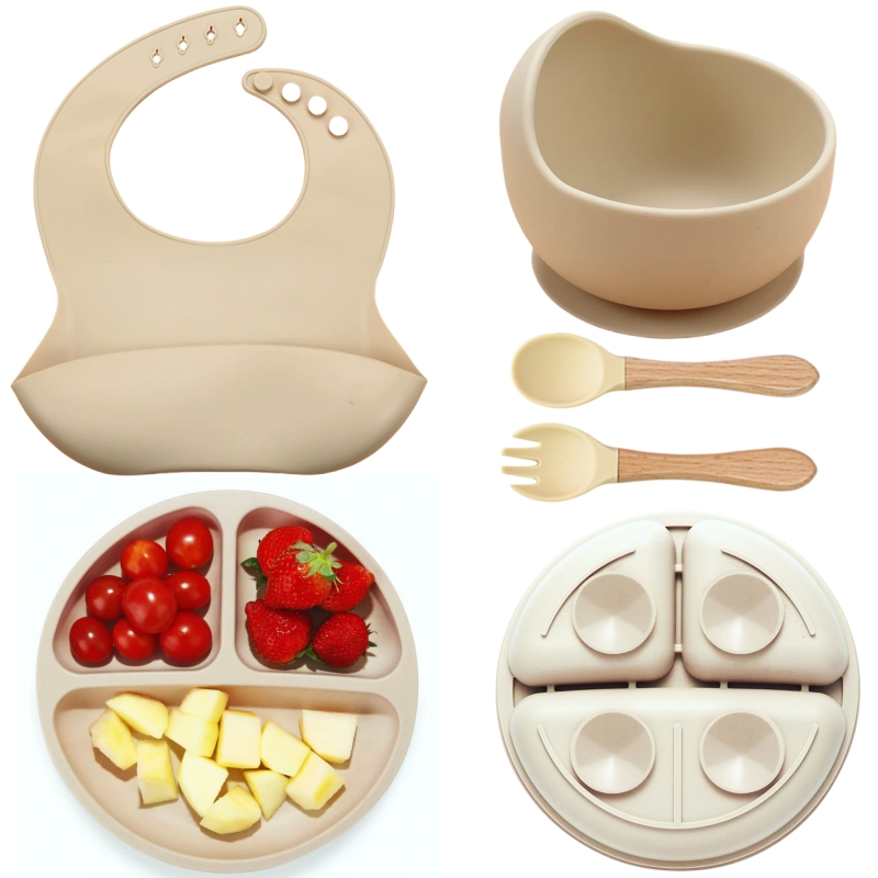 5Pcs Silicone Baby Feeding Set - Baby Food Dispensing Spoon ulasan dan harga