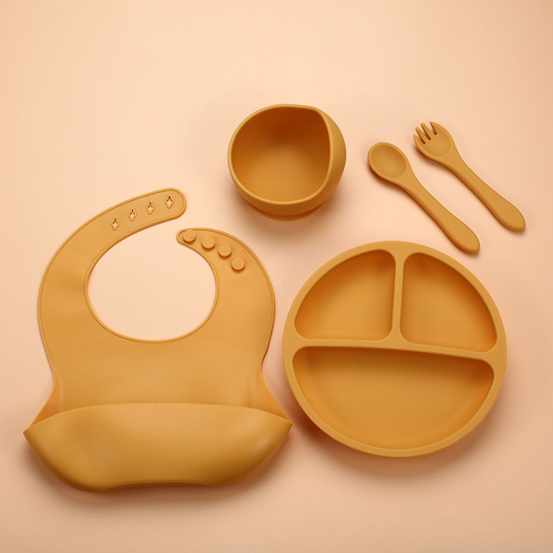 5Pcs Silicone Baby Feeding Set - Baby Food Dispensing Spoon ulasan dan harga