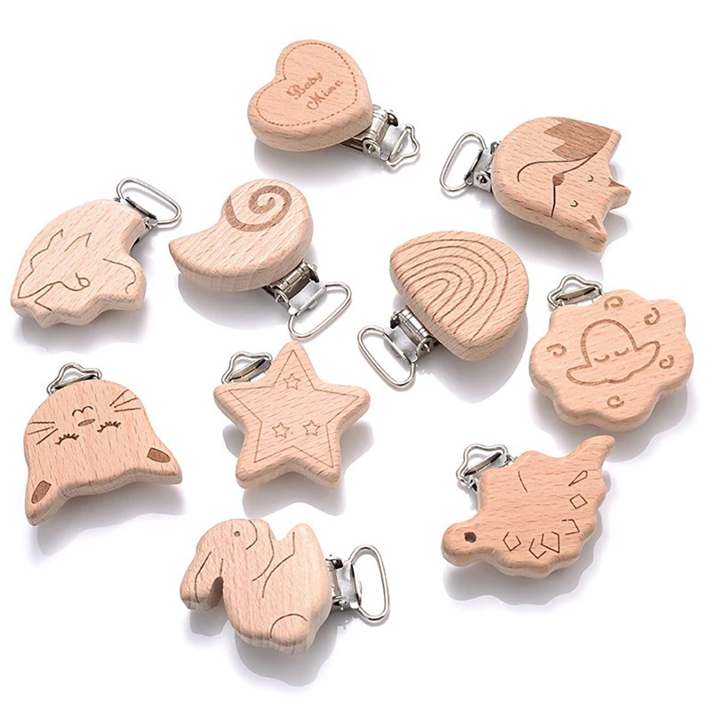 5Pcs Wooden Pacifier Clip Food - Baby Food Natural ulasan dan harga