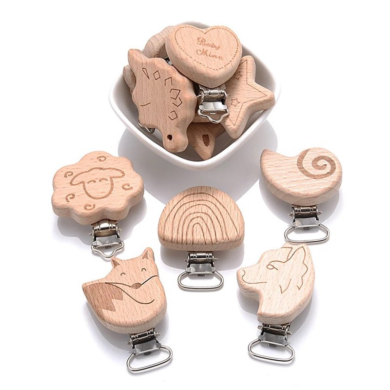 5Pcs Wooden Pacifier Clip Food - Baby Food Natural ulasan dan harga