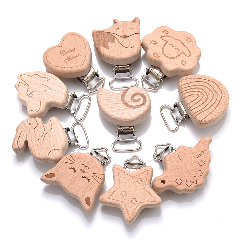 5Pcs Wooden Pacifier Clip Food - Baby Food Natural ulasan dan harga